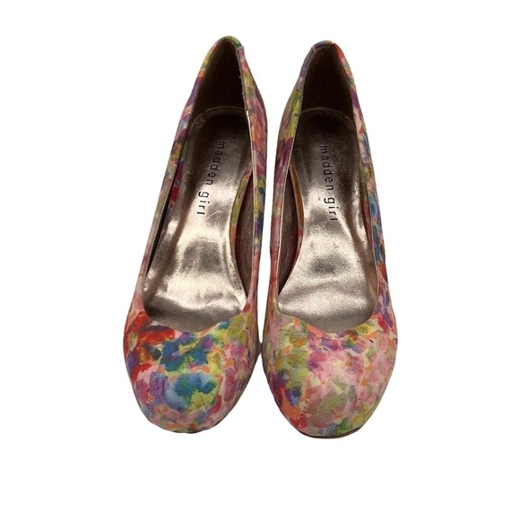 Madden Girl Pink Getta Floral Round Toe Platform Pumps Size 6 Women’s - Picture 3 of 8